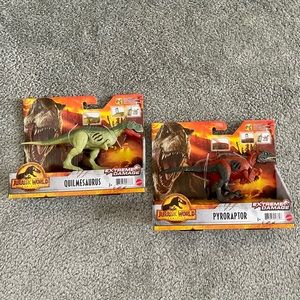 NWT! Jurassic World Dominion Extreme Quilmesau Dinosaur & Pyroraptor Dinosaur